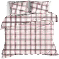 MOODIT Dekbedovertrek Odil Rhombus Ruby Red Katoen-200 x 200 / 220 cm | 2-Persoons