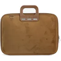 Bombata Camoscio Dames Laptoptas – Suède-look – 15 / 15,6 / 16 inch – Dames Laptopwerktas met Schouderband – Bruin