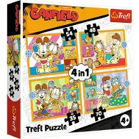 Trefl puzzelset Garfield loves lasagna - 4in1 FSC Mix 70% kinderpuzzel.
