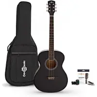 Gear4Music Student Electro Acoustic Guitar & Accessory Pack by Black