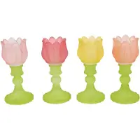 Countryfield theelichthouder tulp decoratie 17cm multicolor cadeau.