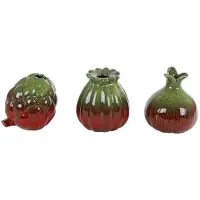 CosyDecor Vaas "Vegetable" groen/rood aardewerk