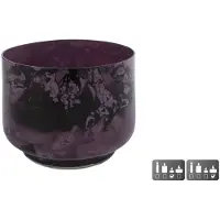 VAN MANEN Theelichthouder paars glas decoratie 10x10x8cm sfeervol cadeau.