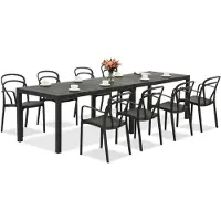 BICA King Double/Vague antraciet tuinmeubelset voor 8 personen