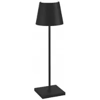 Zafferano Poldina Pro Zwarte LED tafellamp, oplaadbaar en dimbaar met batterijduur tot 12 uur. Buiten IP65.