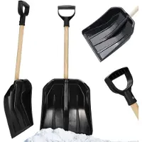 Kadax sneeuwschuivers "Marlioz", plastic sneeuwschuiver met ergonomische D-handgreep, zwart, 81 cm
