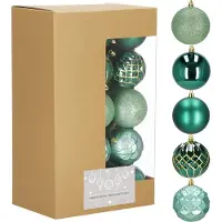 Springos Kerstballen | 30 Stuks | 8 cm | Groen | Goud