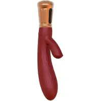 Viotec - Mina - Tarzan Vibrator - Rabbit Vibrator - Dubbele Stimuatie - Goud en Wijnrood - Luxueus Zacht Siliconen