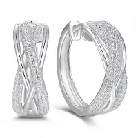 New Bling 9NB-1655 – – Zilveren oorbellen – Met zirkonia – Zilverkleurig – 925 zilver