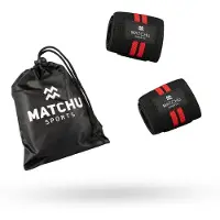Matchu Sports Wrist wraps - Zwart/rood - 40 cm - 8 cm - Elastisch