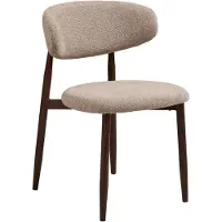 Ebuy24 Cara eetkamerstoel zandkleurig, walnootdecor.