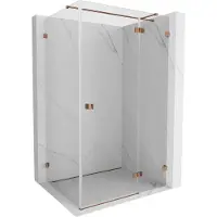 Mexen Lunar T draaideur douchecabine rechts 100 x 120 , transparant, roze goud - 834T-100-120-60-00-P