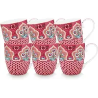Pip studio Flower Festival Mokken - Theemok - Koffiemok met Oor - Servies set van 6 - 450ml