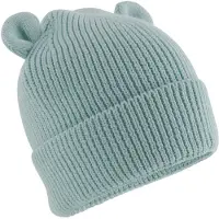 Beechfield Baby Beanie met Oortjes – 100% Biologisch Katoen – Zacht & Comfortabel - kindermuts - newborn muts 12-24 maanden