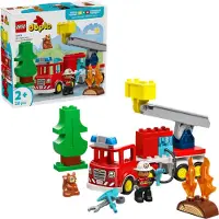 LEGO Brandweertruck met slang en brandweerman