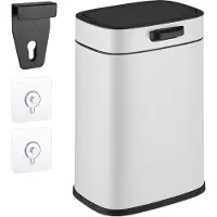 Relaxdays hangende prullenbak - 5 l - voor keukenkastje - badkamer - met plakstrips - wit