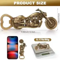 Karma Vintage Motorfiets Sleutelhanger met Flesopener - Uniek Geschenk voor Avonturiers