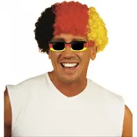 Widmann Duitsland supporters pruik - Afropruik - zwart / rood / geel - EK / WK landen