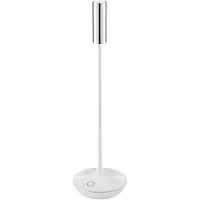Sigor Nucandle LED oplaadbare tafellamp, wit/zilver, IP54, dimbaar Nucandle,, wit / opaal, Woon-/ Eetkamer, Aluminium