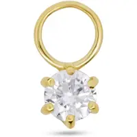 New Bling - 9NBG-O149 - 14K geelgoud – Oorbelhanger - per stuk – Rond – Zirkonia