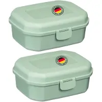 Westmark 2x lunchbox/snackbox, met kliksluiting, hoogte: ca. 7,4 cm, kunststof, maxi, mint groen, 235222EM