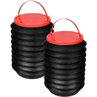 Benson afvalbakje - 2x - opvouwbaar - met deksel - 17 x 25 cm - vakantie / onderweg