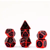 Fanroll Red With Black Enamel Dice Set 7 Rood Kinderen