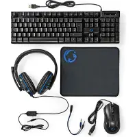 Nedis Gaming Combo Kit | 5-in-1 | Toetsenbord, Koptelefoon, Muis en Muismat | Zwart | QWERTZ | Duits - GCK51110BKDE