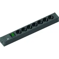 Bachmann 420.0014, 2 m, Binnen, Zwart, 7 AC-uitgang(en), 16 A, 438 mm