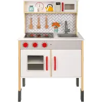 Woomax Wooden Kitchen With Light 59.5x30x94.5 Cm Bruin 3 Years Kinderen