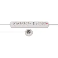 Brennenstuhl Eco-Line stekkerdoos Comfort Switch Plus EL CSP 24 6-voudig wit 1,5m H05VV-F 3G1,5 2 permanente, 4 schakelbare externe voetschakelaar