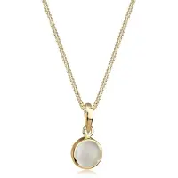 Elli - Halsketting - Dames Hanger Rond met Maansteen in 925 Sterling Zilver - Dames