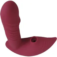 Marilyn vibrator - stotende luchtdruk vibrator - donker rood - met gratis Bullet Vibrator