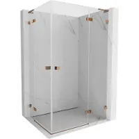 Mexen Lunar L Duo douchecabine scharnierend rechts 120 x 80 , transparant, roze goud - 834L-120P-080L-60-00