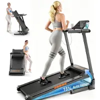 Formill FT61 Opvouwbare Loopband, Fitnessloopband, 15% Elektrische Hellingshoek, 3,0 pk Motor, Snelheid 1–14 km/u, LED-display, Tablethouder