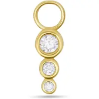 New Bling - 9NBG-O121 - 14K geelgoud – Oorbelhanger - per stuk – 3 Cirkels – Zirkonia