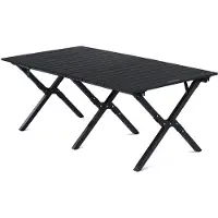 Naturehike Rollable Campingtafel – Lichtgewicht & Duurzaam – 118 × 60 x 44 cm – Aluminium - Zwart