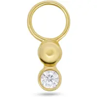 New Bling - 9NBG-O138 - 14K geelgoud – Oorbelhanger - per stuk – Zirkonia – 2.5x5mm