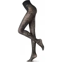 Oroblu fantasie panty abstract mistery 40d maat M zwart