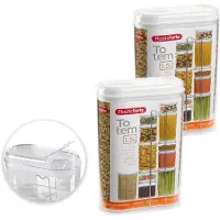 PlasticForte Voorraadbus met strooi deksel - 10x stuks - 1,5 liter - kunststof