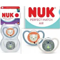 Nuk Perfect Match Air Night Fopspeen – Glow in the Dark – 2 Stuks – Siliconen 6-18 maanden
