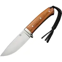 CIVIVI Cloud Peak C23044-3 Satin Nitro-V, Guibourtia Wood, Nickel Silver Guard, vaststaand mes