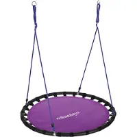 Relaxdays Nestschommel - schotelschommel - buiten schommel - kinderschommel - XL- 120 cm - Paars