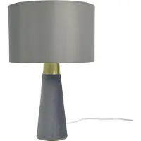 Relaxdays Tafel lamp, fluweel en linnen, goud-grijs