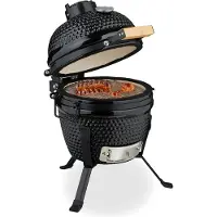 Relaxdays 4052025866976, Grill, Kamado, Houtskool, Buiten, Egg, Rooster, Zwart