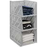 Relaxdays Stoffen kasten, 3x garderobe organizer