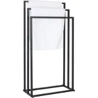 Merkloos handdoekenrek - zwart - 44x84x21,5 cm - vrijstaand - voor badkamer