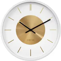 Nextime Retro II – Wandklok – 25 cm – Metaal – Wit/Goud – Stil