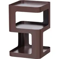 Woood Riv Bijzettafel/Nachtkastje - Metaal - Paars/Bruin - 54x35x35