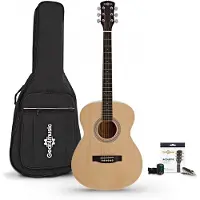 Gear4Music Student Acoustic Guitar & Accessory Pack by Natural